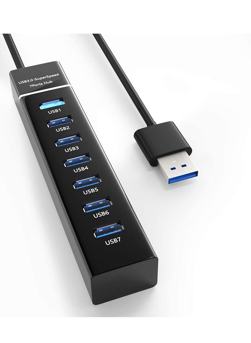 7 PORT HUB USB 3.0 أسود