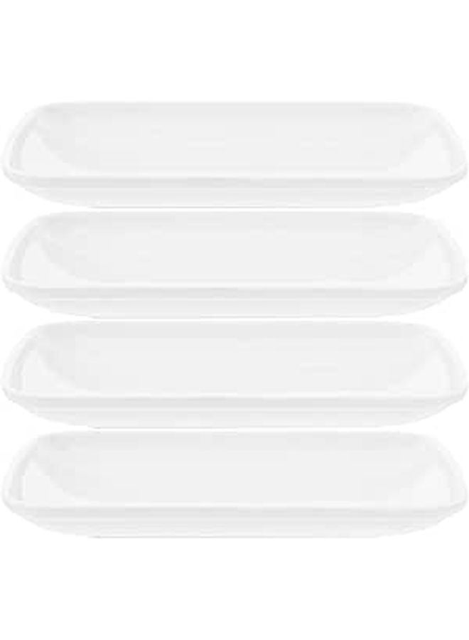 Melamine Rectangular Snack Plates 19x12cm Set of 4 for Party Barbecue and Breakfast - Image 1