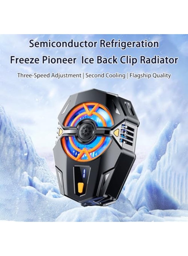 ALMEKAQUZ Phone Cooler, 3 Speeds Adjustable Portable Cell Phone Radiator with Led Temperature Display, Silent Phone Cooling Fan with Semi-Conductor Cooling Chip, Phone Cooling Fan for Mobile Gaming - Image 2