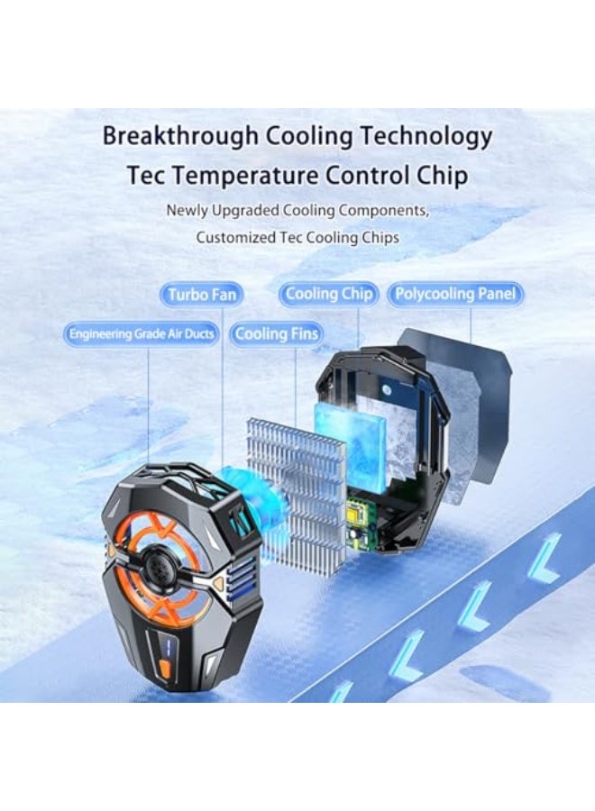 ALMEKAQUZ Phone Cooler, 3 Speeds Adjustable Portable Cell Phone Radiator with Led Temperature Display, Silent Phone Cooling Fan with Semi-Conductor Cooling Chip, Phone Cooling Fan for Mobile Gaming - Image 3