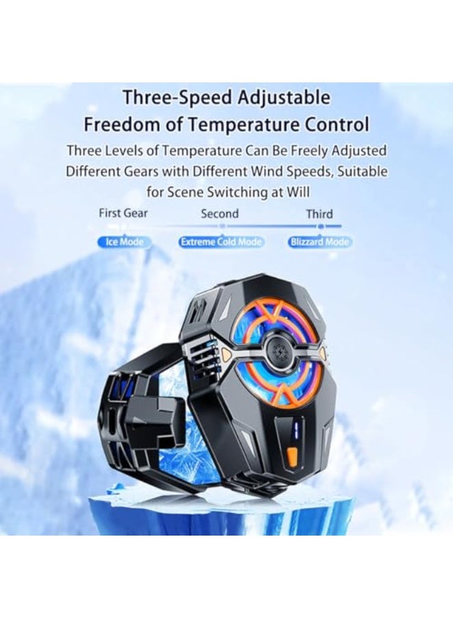 ALMEKAQUZ Phone Cooler, 3 Speeds Adjustable Portable Cell Phone Radiator with Led Temperature Display, Silent Phone Cooling Fan with Semi-Conductor Cooling Chip, Phone Cooling Fan for Mobile Gaming - Image 5
