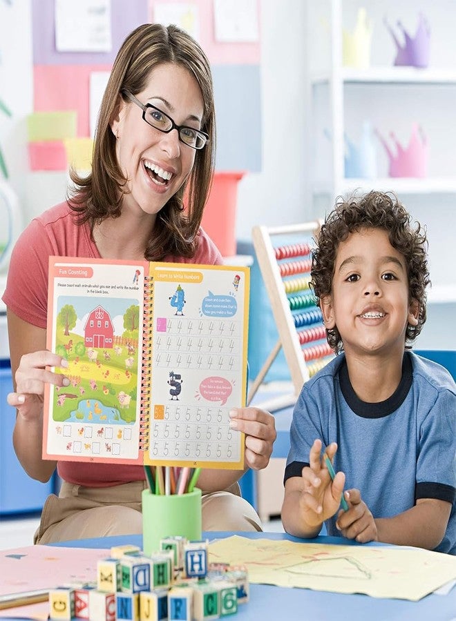 كتب تدريب الكتابة السحرية الكبيرة ذات الأخاديد من AALGO - قابلة لإعادة الاستخدام لتدريب الكتابة اليدوية للأطفال من 8 إلى 10 سنوات - كتاب تمارين لمرحلة ما قبل المدرسة - تتبع الحروف للأطفال من سن 3 إلى 5 سنوات - Image 3