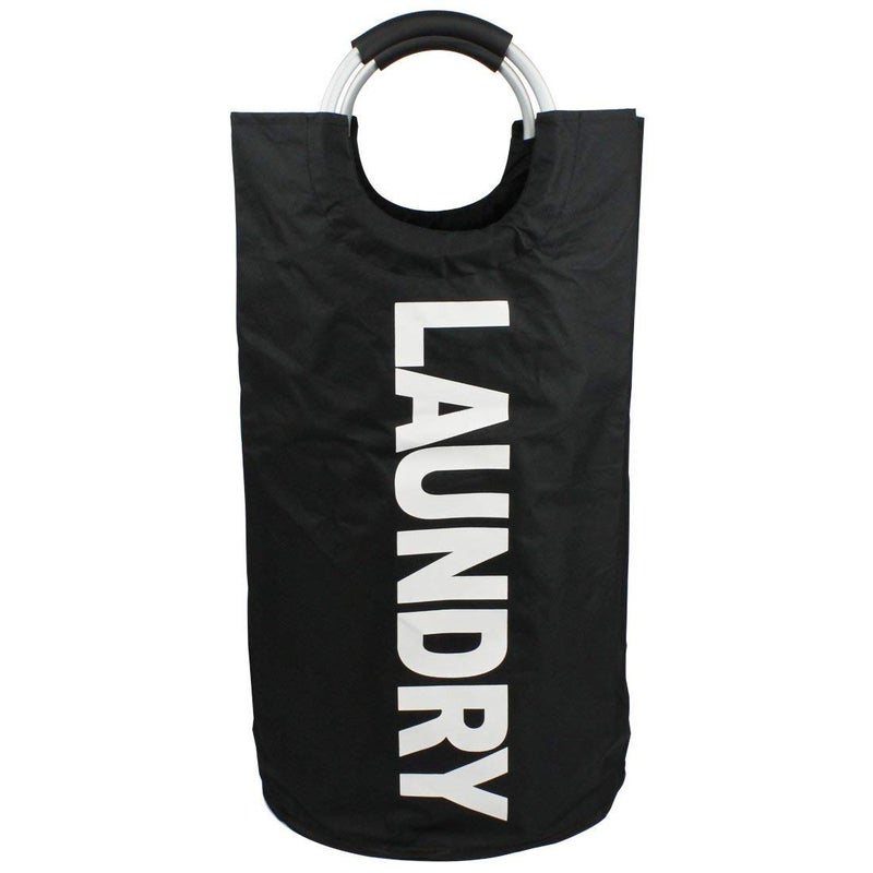 وز سلة غسيل كبيرة WZ Geanmoki سعة 82 لترًا، قابلة للطي، مصنوعة من القماش، وحقيبة ملابس قابلة للطي، وصندوق غسيل قابل للطي (أسود) - Image 2