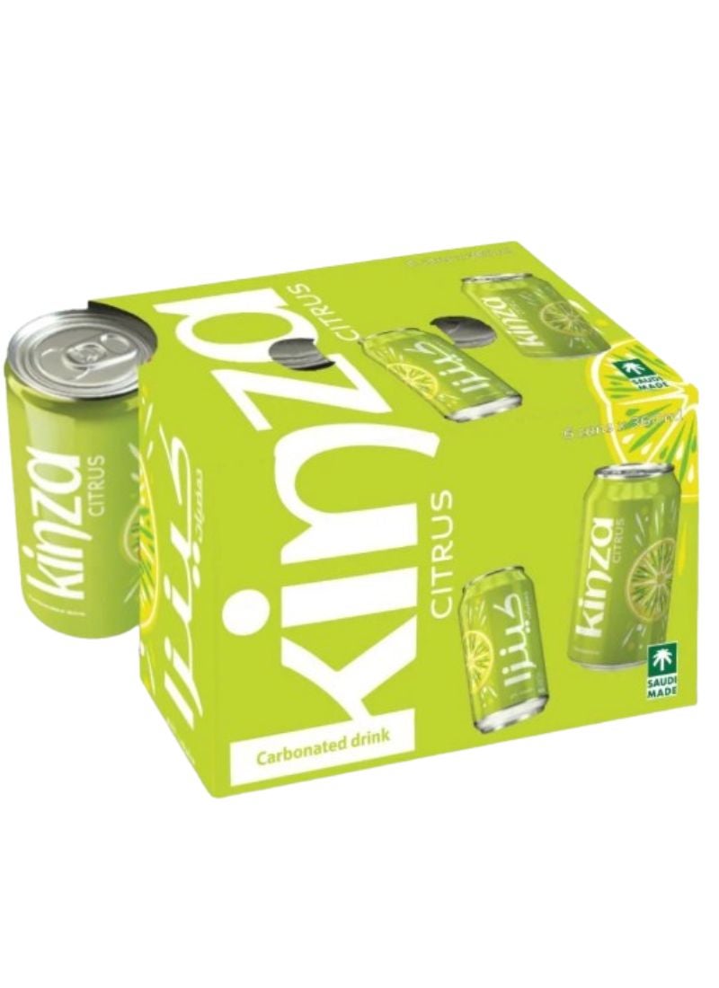 Kinza Citrus Carbonated Soft Drink Cans 6 x 360ml - Image 1