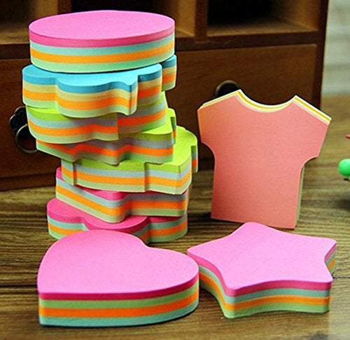 Fodattm 600 Sheet 3 x 3inch Cute Shape Sticky Note Pads Notepads Office Supplies Products Memo Pad Portable Paper Self-Stick Notes (Shirt Shape) - Image 3
