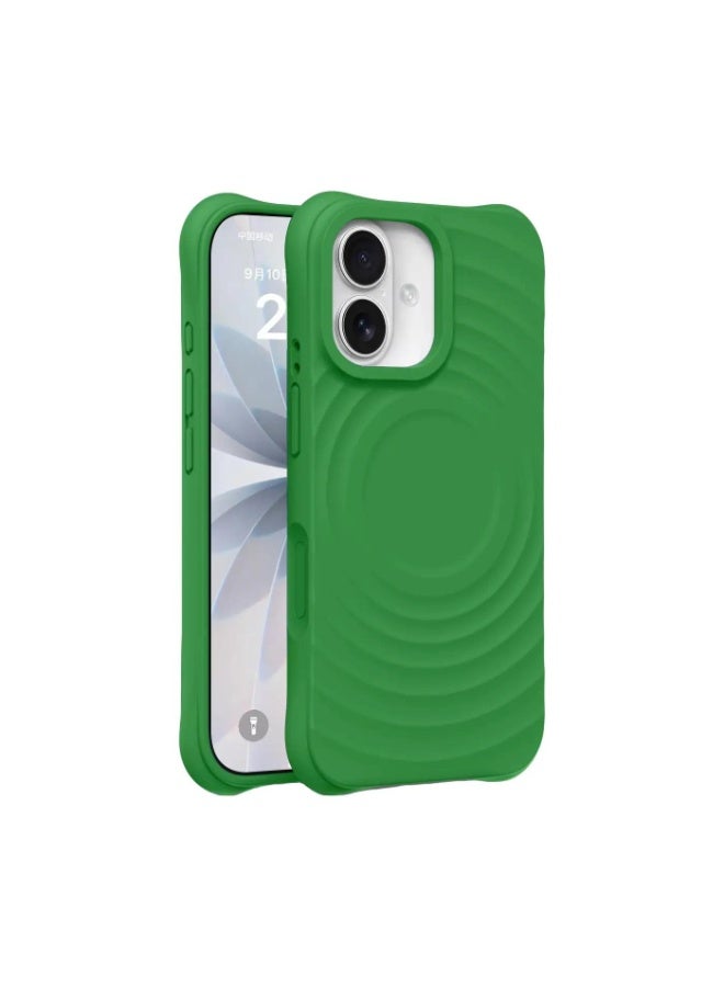 Liquid Silicone Magnetic 3D Ripple Phone Case for Apple iPhone 17, Full Coverage Shockproof - Image 1