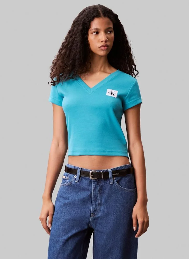 كالفن كلاين جينز Logo V Neck T-shirt