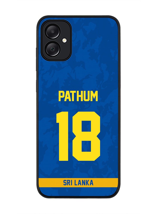 Stylizedd Rugged Black edge case for Samsung Galaxy A05, Slim fit Soft Case Flexible Thin Cover- Team Sri lanka Pathum Nissanka, Jersey No 18 - Image 1