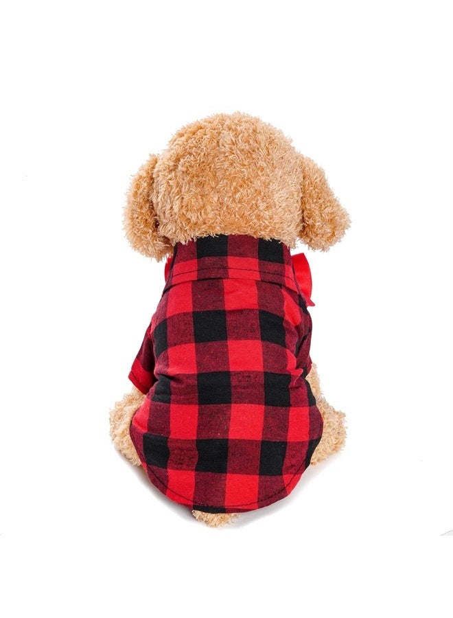 Tongcloud 3 Pack Plaid Puppy Cat Shirt Cute Dog Shirt Cat Shirt Dog Plaid Shirt Dog Shirts for Large Dogs Cats Birthday Party and Holiday Photo - Image 4
