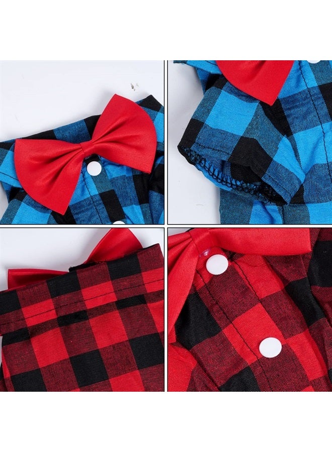 Tongcloud 3 Pack Plaid Puppy Cat Shirt Cute Dog Shirt Cat Shirt Dog Plaid Shirt Dog Shirts for Large Dogs Cats Birthday Party and Holiday Photo - Image 2