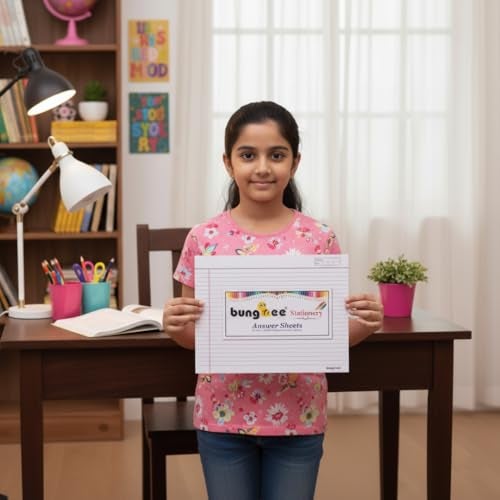 Bungbee Exam Answer Sheets for practice CBSE ICSE DU 200 Both Side Ruled Pages 100 Sheets 50 Joint Sheet without Fold With Margin No Hole for Tag - Image 4