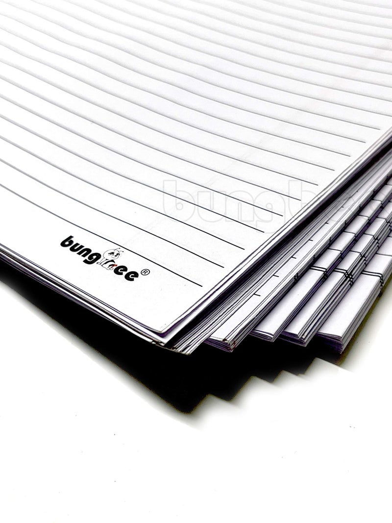 Bungbee Exam Answer Sheets for practice CBSE ICSE DU 200 Both Side Ruled Pages 100 Sheets 50 Joint Sheet without Fold With Margin No Hole for Tag - Image 3