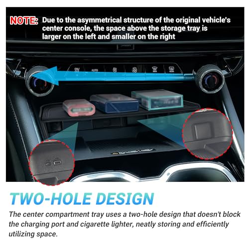 Sinminou Center Console Organizer Compatible with 2024-2026 Chevy Traverse Interior Accessories, Divider Compartment Tray and Center Console Bottom Storage Box; Not fit for 2024 Chevy Traverse Limited - Image 5