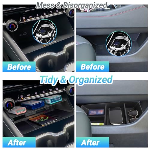 Sinminou Center Console Organizer Compatible with 2024-2026 Chevy Traverse Interior Accessories, Divider Compartment Tray and Center Console Bottom Storage Box; Not fit for 2024 Chevy Traverse Limited - Image 3