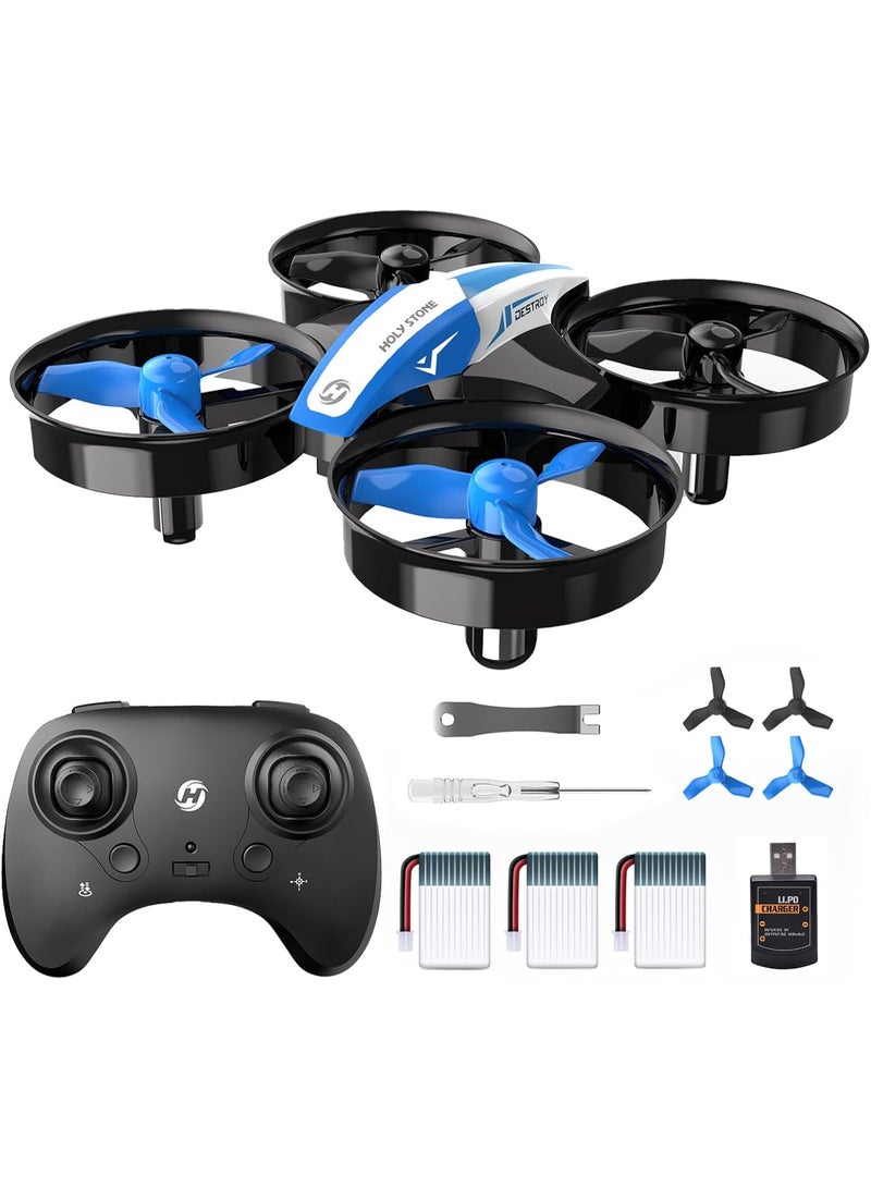 Mini Drone for Kids and Beginners RC Nano Quadcopter Indoor Small Helicopter Plane with 3D Flip, Auto Hovering, Headless Mode and 3 Batteries, Ideal Gift Toy for Boys and Girls, Blue - Image 1