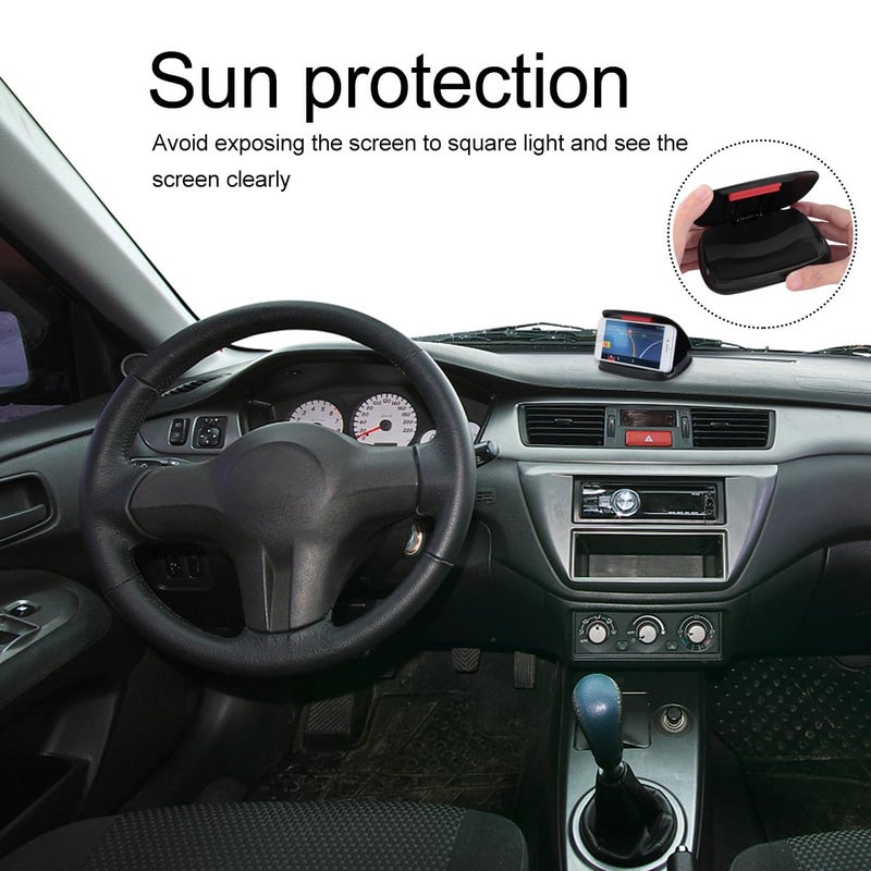 Universal Car Phone Holder Mount Compact Black Dashboard Clip Stand For Smartphones - Image 4