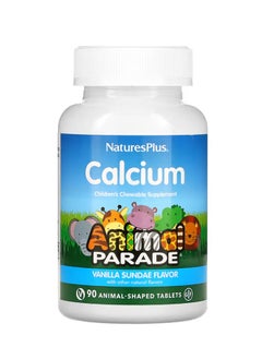 NaturesPlus Animal Parade Calcium Children's Chewable Supplement Vanilla Sundae 90 Animal-Shaped Tablets 
