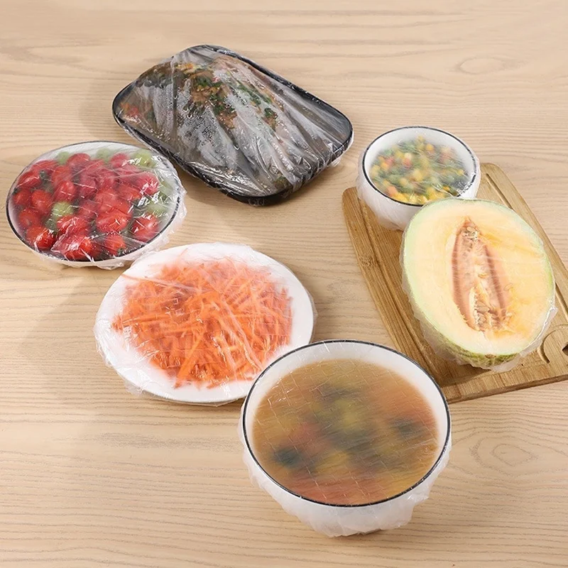 Lisinya 100 Pieces Elastic Freshness Preserving Pot and Plate Bonnet Flexible Stretch Cover ()