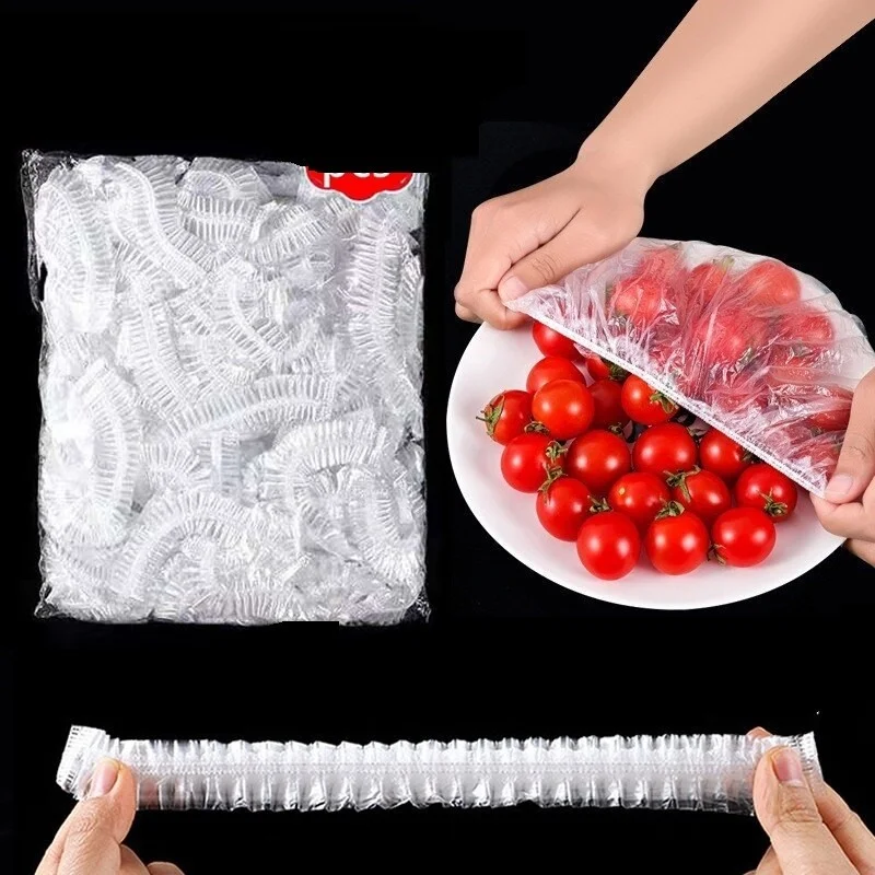 Lisinya 100 Pieces Elastic Freshness Preserving Pot and Plate Bonnet Flexible Stretch Cover ()