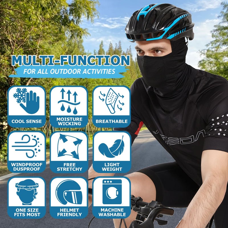 Headshion Cooling Balaclava Face Mask Men Women Summer, 2-Pack Lightweight Ski Mask Helmet Liner (2 Rose Pink) - Image 4
