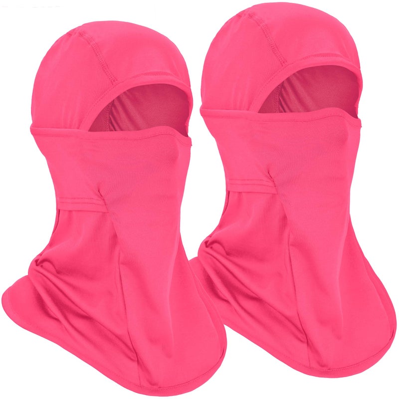 Headshion Cooling Balaclava Face Mask Men Women Summer, 2-Pack Lightweight Ski Mask Helmet Liner (2 Rose Pink) - Image 1
