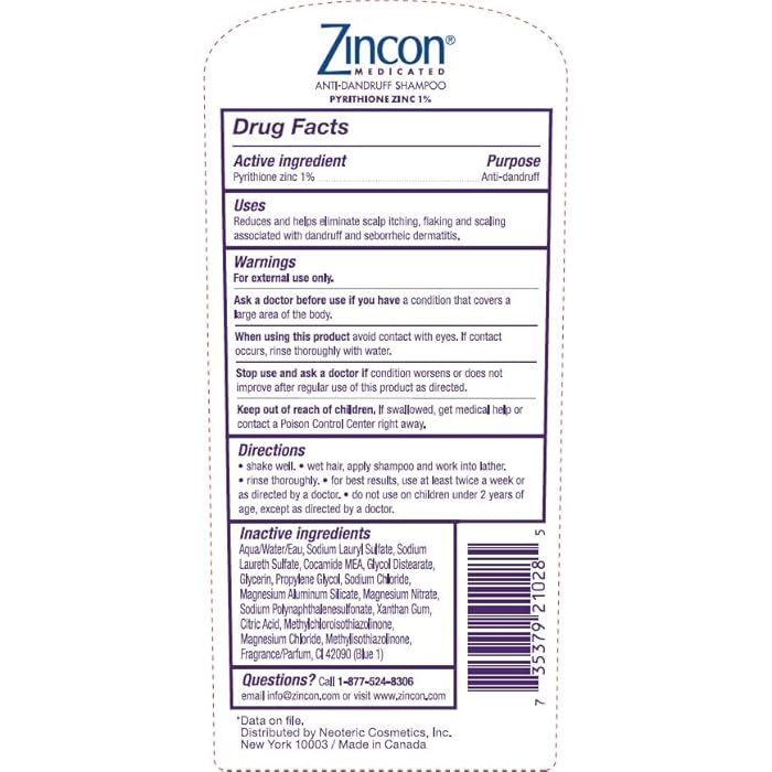 Zincon Medicated Dandruff Shampoo 8 oz (Pack of 4) - Image 3