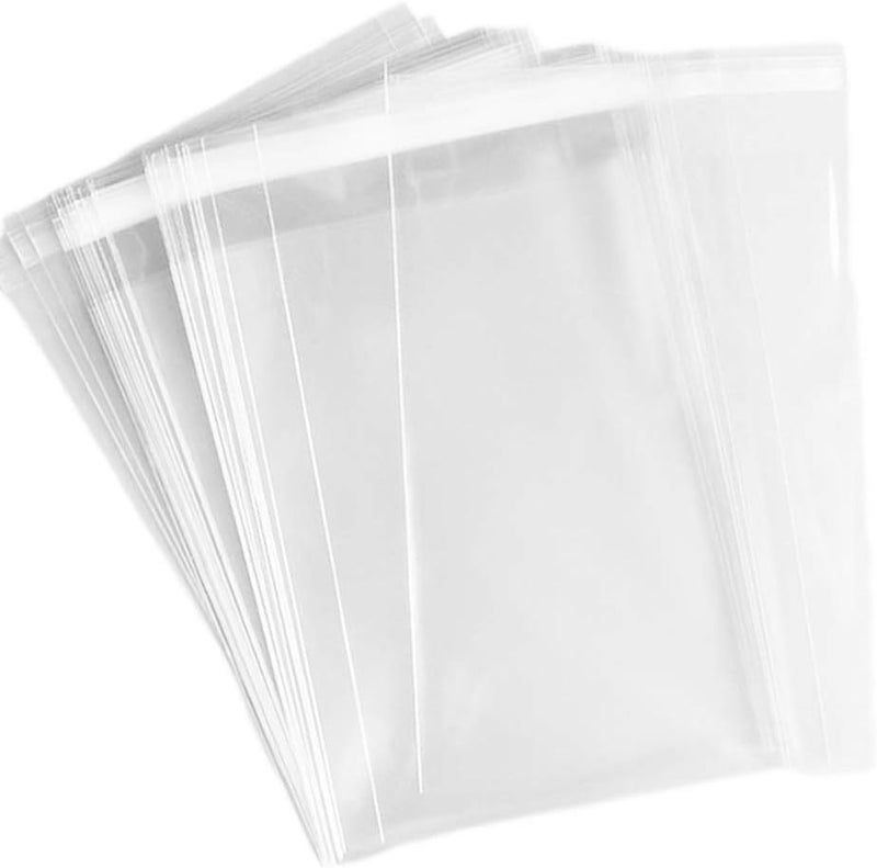Delatanus 150 Pcs 5-1/2'' x 7-1/2'' Clear Cellophane Cello Bags,Thick Greeting Card Plastic Sleeves-Fit 5 X 7 Inch Cards Photos A6 A7 Envelopes Candy Treats 1.5-Mil - Image 1