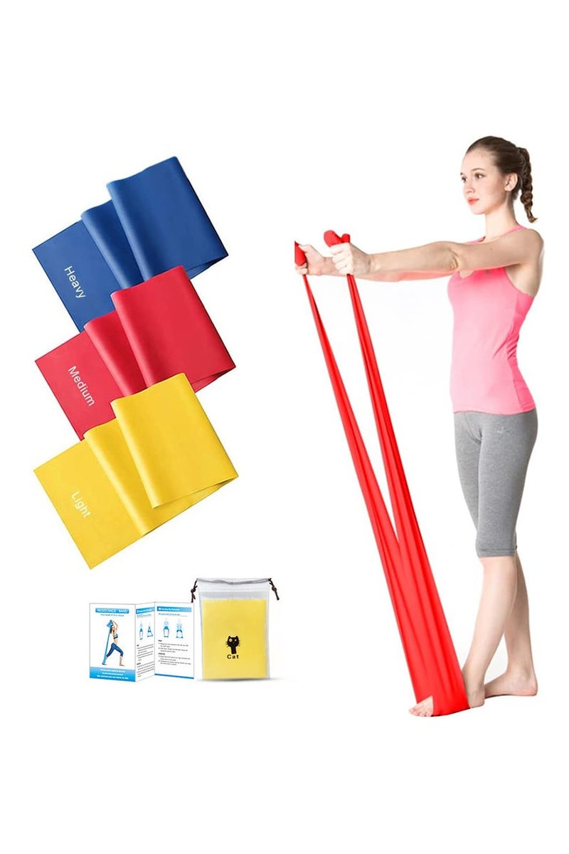 Resistance Bands Set, [Set of 3] 1.5M/2M Skin-Friendly Exercise Bands with 3 Resistance Levels,Workout Resistance Bands Set for Women Men,Ideal for Strength Training,Yoga,Gym,Pilates,Fitness - Image 1