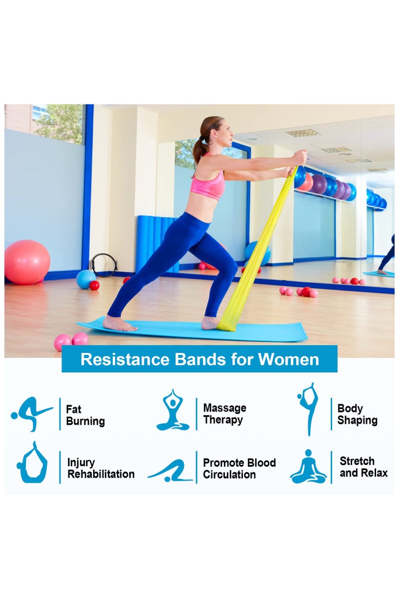 Resistance Bands Set, [Set of 3] 1.5M/2M Skin-Friendly Exercise Bands with 3 Resistance Levels,Workout Resistance Bands Set for Women Men,Ideal for Strength Training,Yoga,Gym,Pilates,Fitness - Image 5