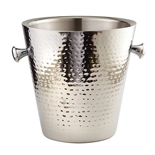 Elegance Elegance Hammered Stainless Steel Doublewall Champagne Bucket 9 Silver