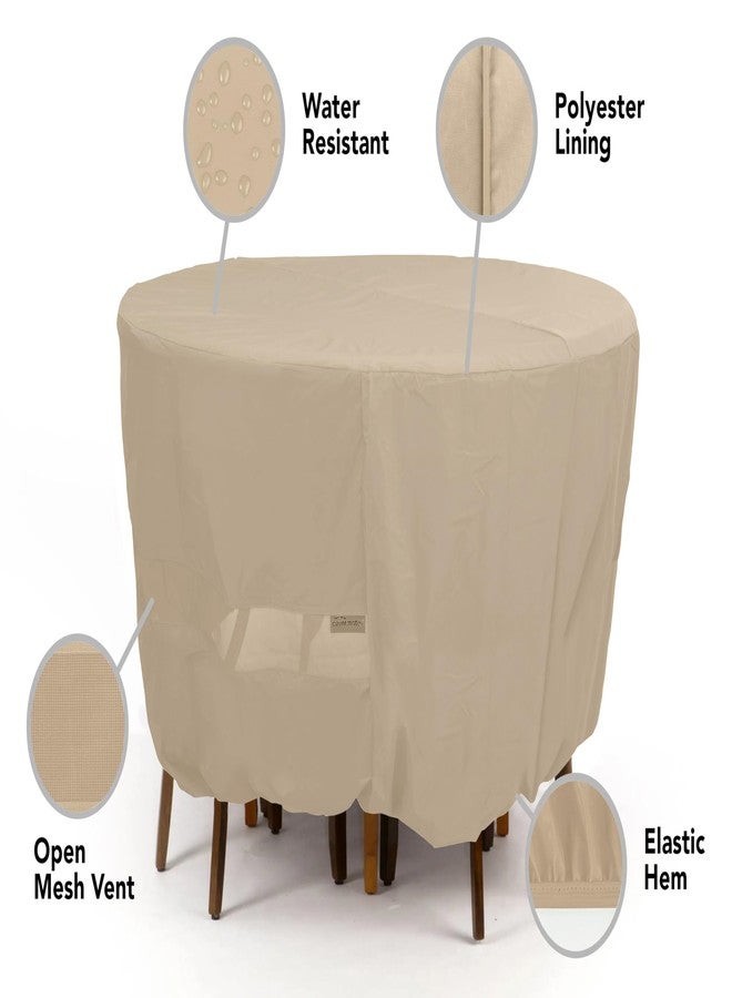 Covermates Round Dining Table/Chair Set Cover - Light Weight Material, Weather Resistant, Elastic Hem, Patio Table Covers, 72DIAMETER x 30H, Classic Tan - Image 5