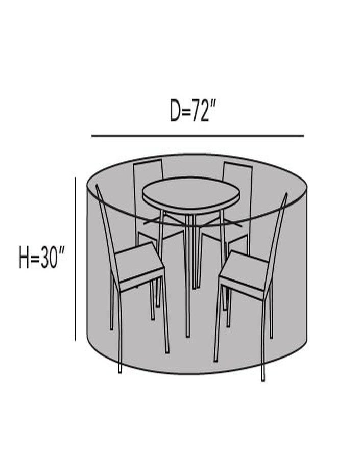 Covermates Round Dining Table/Chair Set Cover - Light Weight Material, Weather Resistant, Elastic Hem, Patio Table Covers, 72DIAMETER x 30H, Classic Tan - Image 2