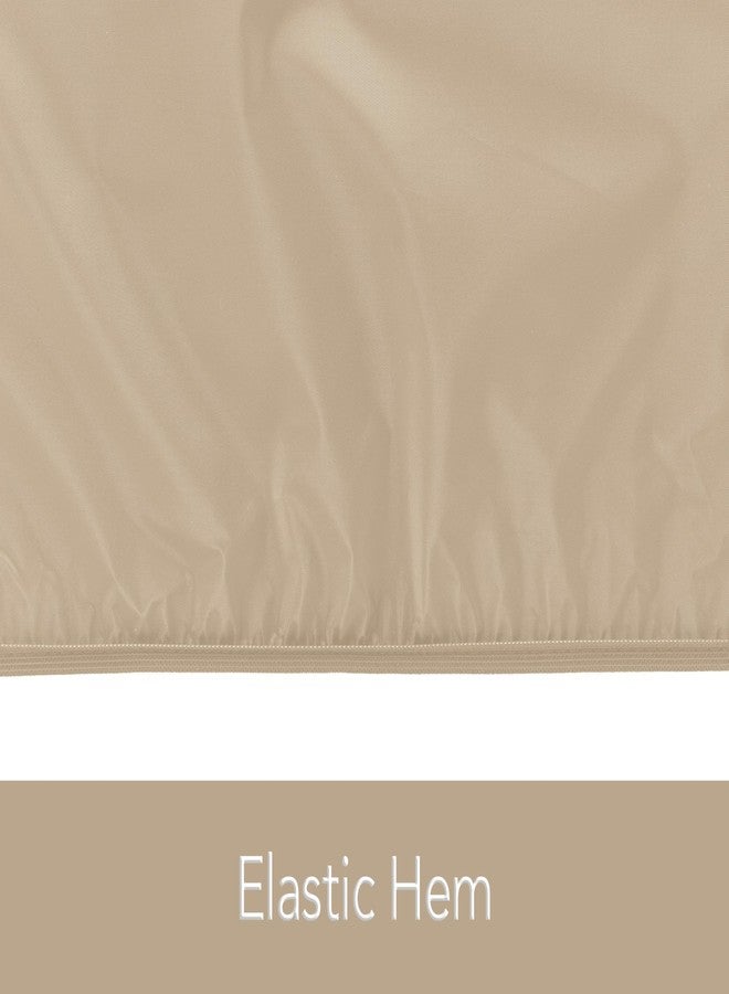 Covermates Round Dining Table/Chair Set Cover - Light Weight Material, Weather Resistant, Elastic Hem, Patio Table Covers, 72DIAMETER x 30H, Classic Tan - Image 4
