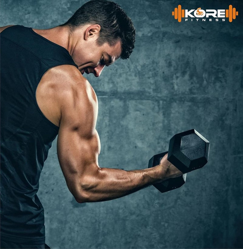 Kore PVC DM-PVC-1KG-COMBO161 Fixed Dumbbell Set, 1Kg Set of 2 Dumbbells Set and Fitness Kit for Men and Women Whole Body Workout, Black - Image 5