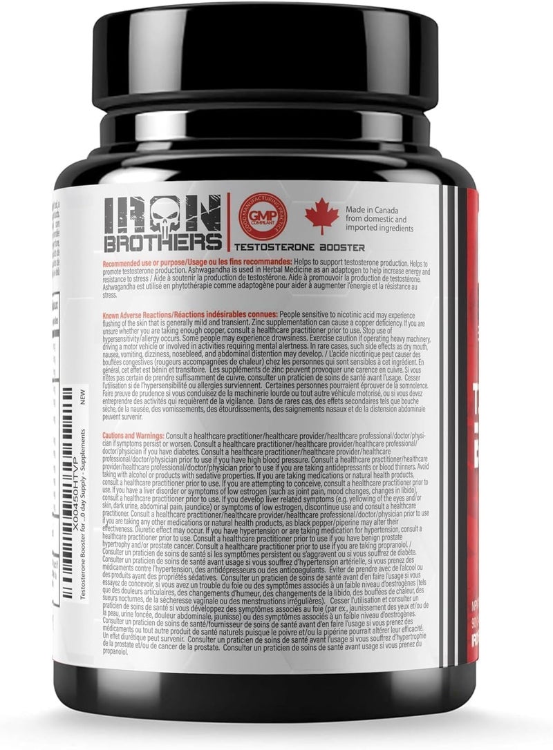 Iron Brothers Supplements Testosterone Booster for Men 90 Capsules  Testosterone Supplements for Men to Enhance Muscle Growth  Estrogen Blocker  Promotes Fat Loss  Increase Performance  30 Days - Image 4