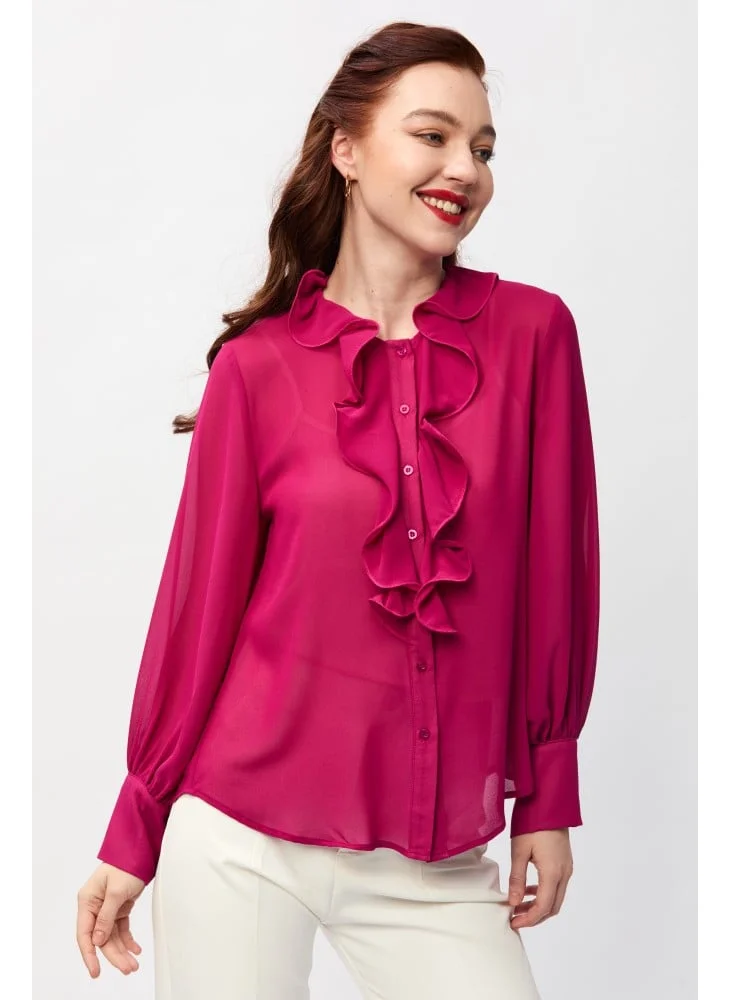 Tenda Shirt with ruffled collar