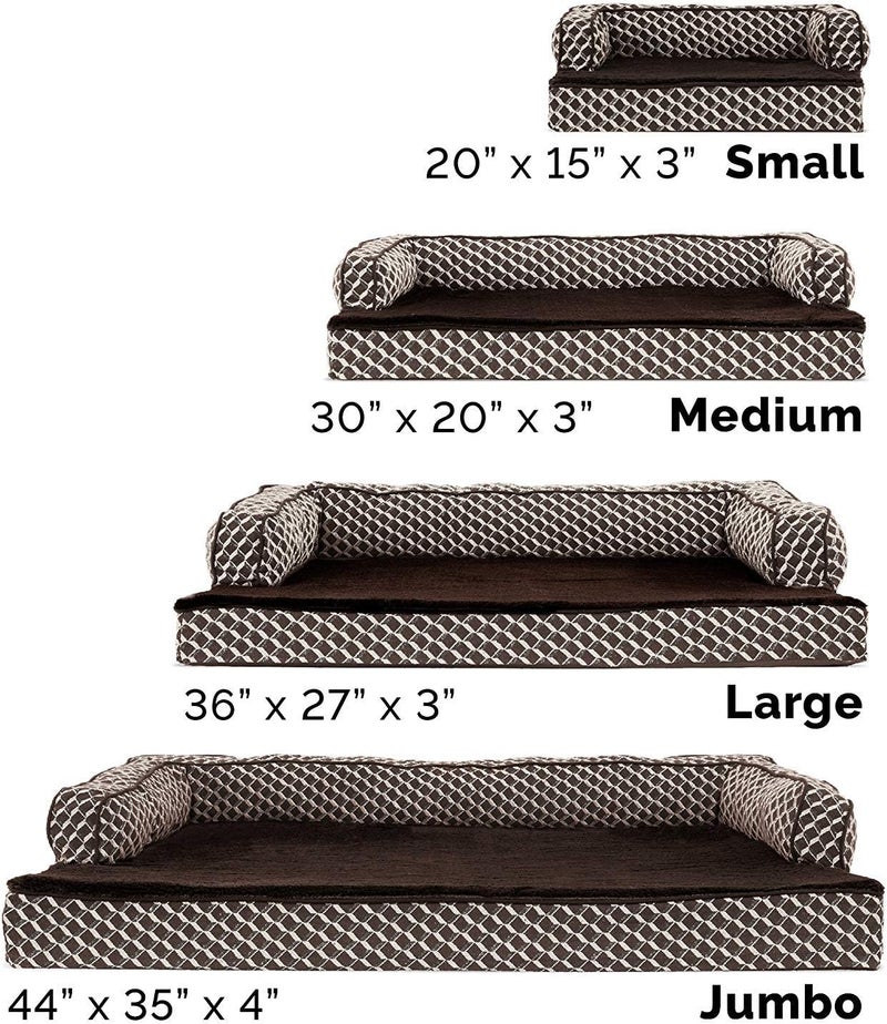 Furhaven Pet Bed for Dogs and Cats - Plush and Decor Comfy Couch Sofa-Style Cooling Gel Foam Dog Bed, Removable Machine Washable Cover - Diamond Brown, Small - Image 3