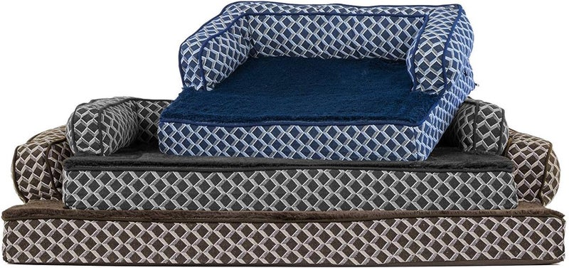 Furhaven Pet Bed for Dogs and Cats - Plush and Decor Comfy Couch Sofa-Style Cooling Gel Foam Dog Bed, Removable Machine Washable Cover - Diamond Brown, Small - Image 4