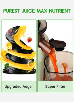 INKBIRD Inkbird Mini Electric Juicer Fruits Cold Press Squeezer Small Manual Citrus Juicers Vegetable Processor Slow Masticating Juicer Machines 200W Slow Juicer Machine with 400ml Juice Cup Juicer Machines  - Image 3