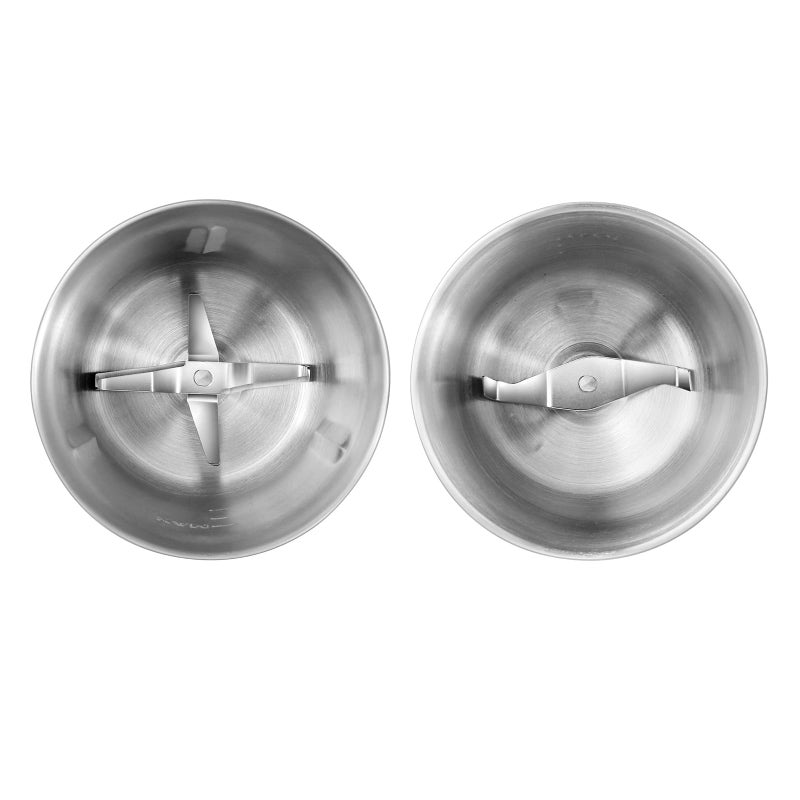Secura Electric Coffee and Spice Grinder Replacement Parts Stainless Steel Removable Bowl Set for Model SP7412 2 Electric Blade Grinder Bowls