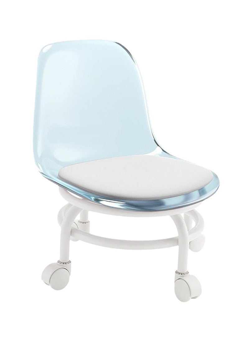 brunson Low Stool Transparent Small Chair with Universal Wheel Small Stool Children Acrylic Small Stool Household Low Stool Backrest  - Image 1