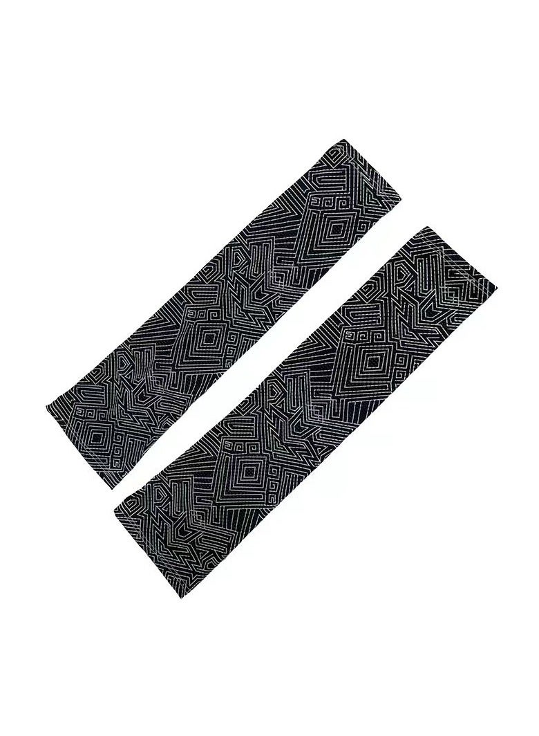 Goolsky Men Women Ice Silk Sun Sleeves Summer – UV Protection Loose Thin Arm Covers Driving Cycling Face Mask Set - Image 2