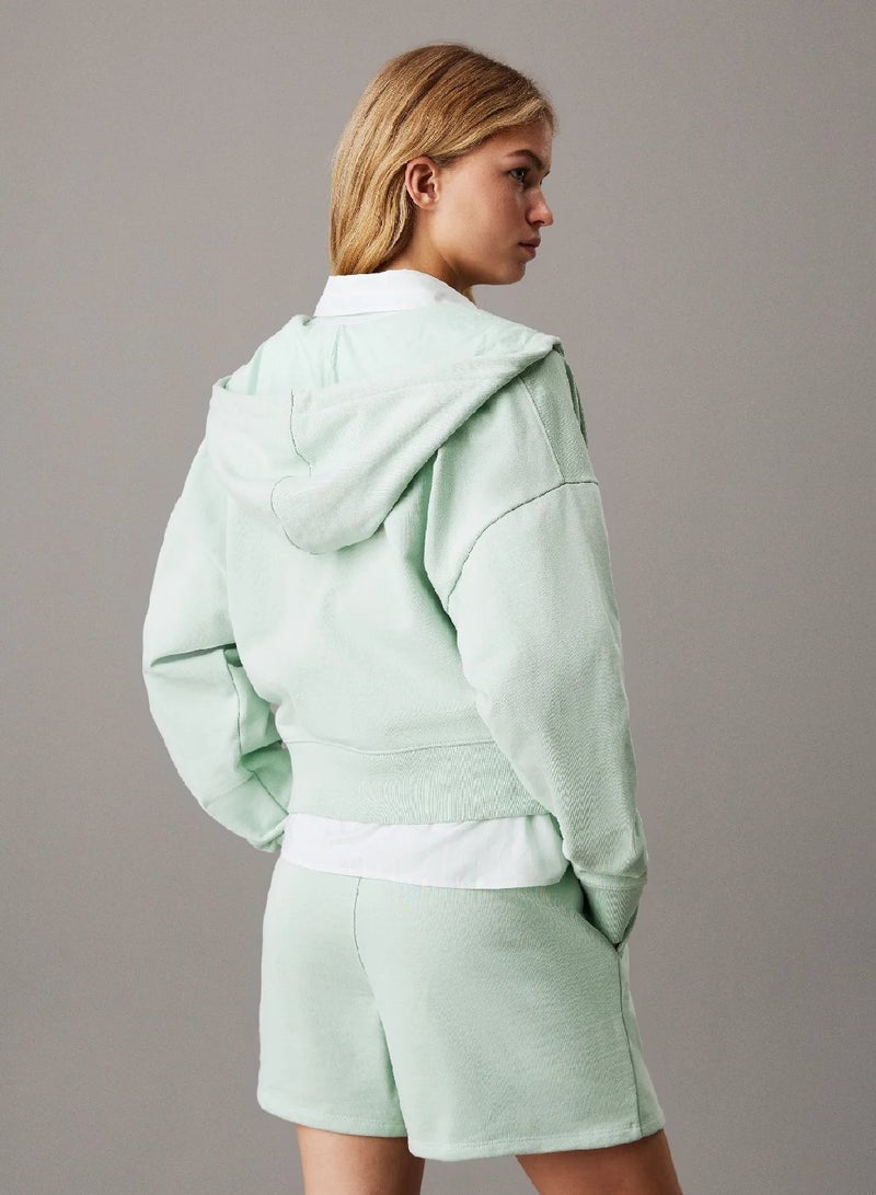 Calvin Klein Jeans Monogram Logo French Terry Zip Hoodie - Image 2