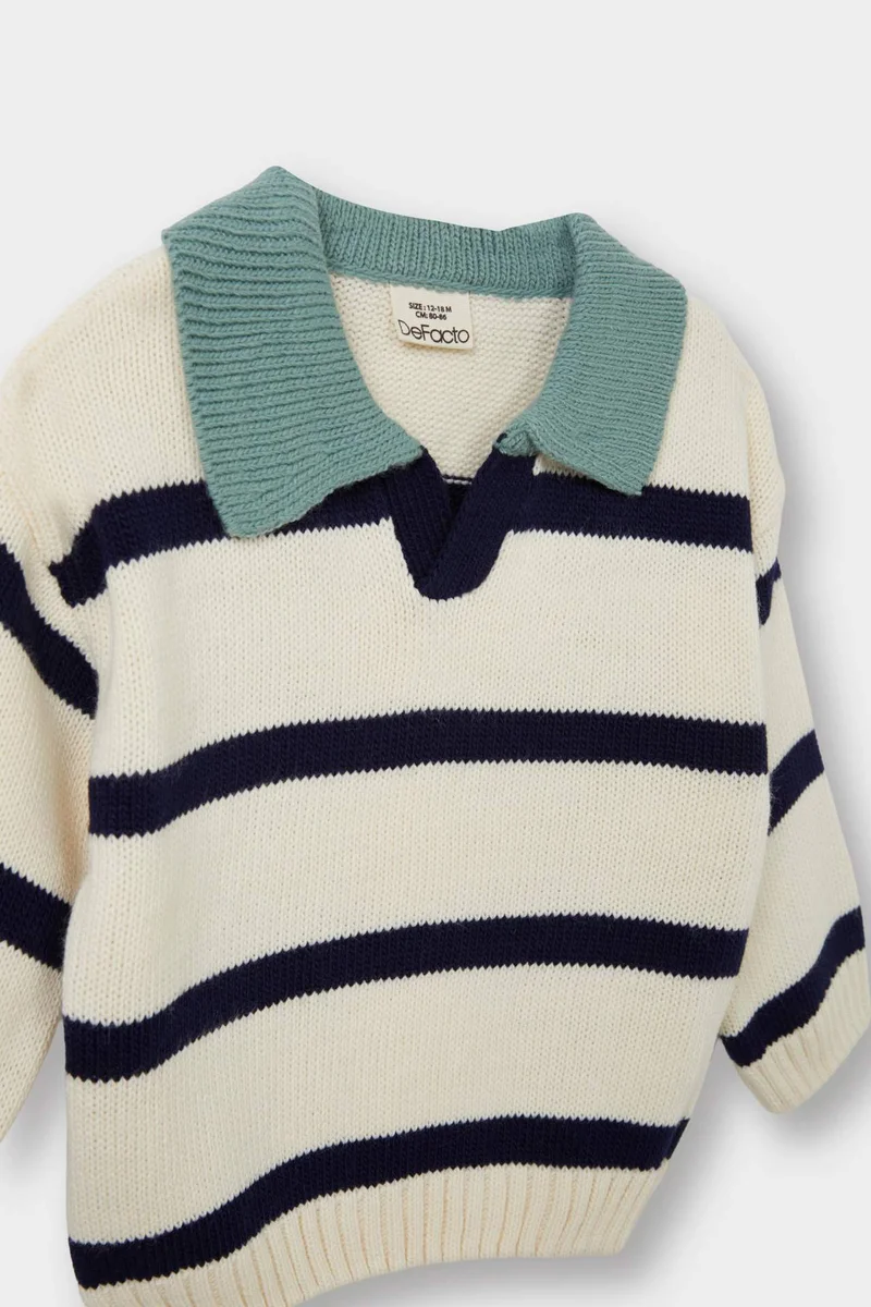 Defacto Baby Boy Regular Fit Striped Apache Neck Pullover