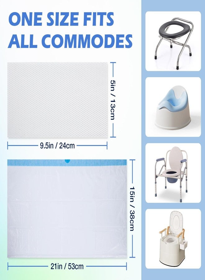 CHMI 150 Pack Commode Liners with Absorbent Pads，150 Disposable Commode Bags and 150 Pads,Universal Fit All Standard Toilet Chair Bucket， Bucket Toilet，Portable Commode Poop Bags for Commode Chair - Image 2