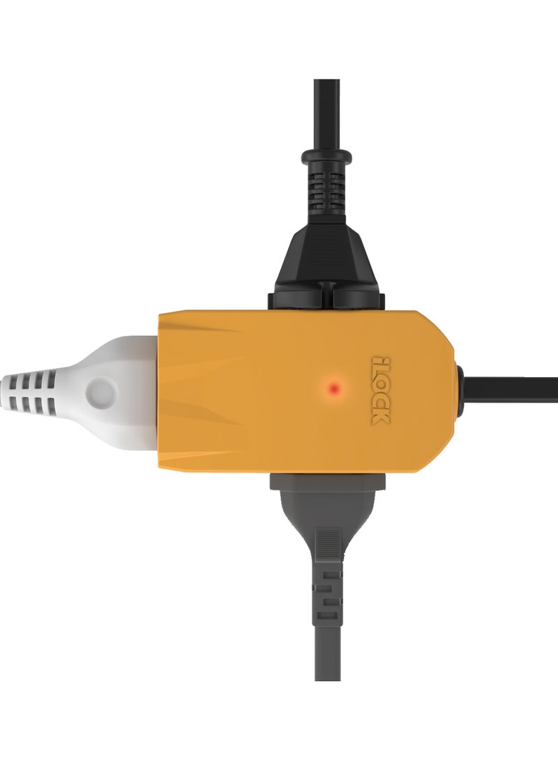 iLOCK Mini Power Strip - 3 Outlets (1.5 m, yellow)  - Image 4