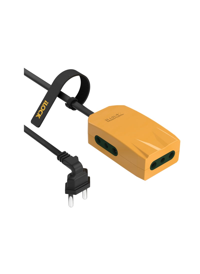 iLOCK Mini Power Strip - 3 Outlets (1.5 m, yellow)  - Image 3