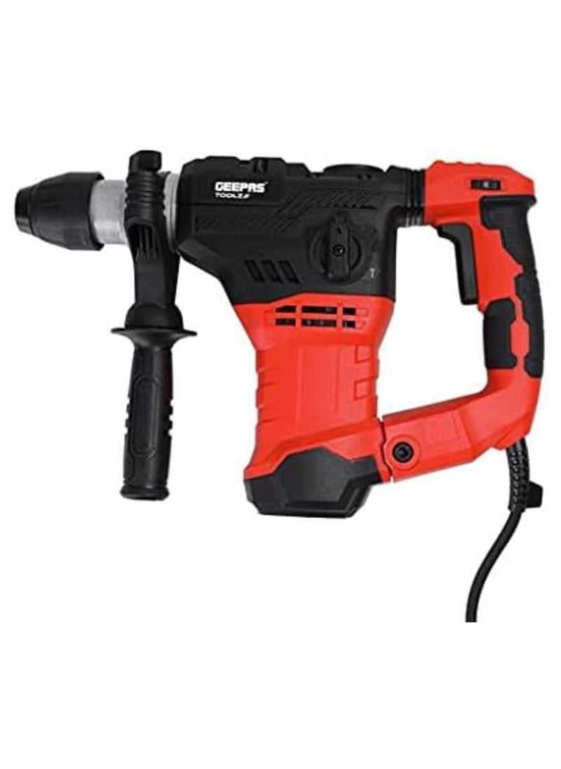 GEEPAS Geepas 32 MM SDS Rotary Hammer- GRH3215| 1500W, Impact Energy 6 J| Perfect For Home And Business| No Load Speed 0-920 RPM, Ergonomic Design| Ideal For Concrete| Black And Red  - Image 2