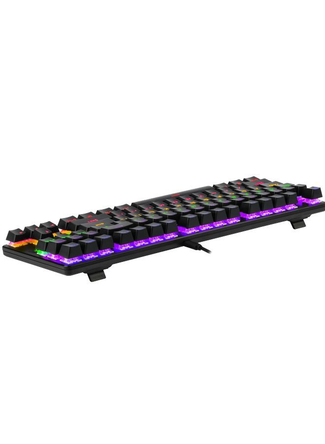 روك بو 87 مفتاح لوحة المفاتيح لعبة بورا الميكانيكية كابل الناقل التسلسلي العام لوحة المفاتيح ، لوحة مفاتيح الكمبيوتر المريحة ، مع الثلج الأزرق الصمام الخلفي لمنع تكرار الظل سبلاش ، مناسبة جدا للكمبيوتر / ماك - Image 5