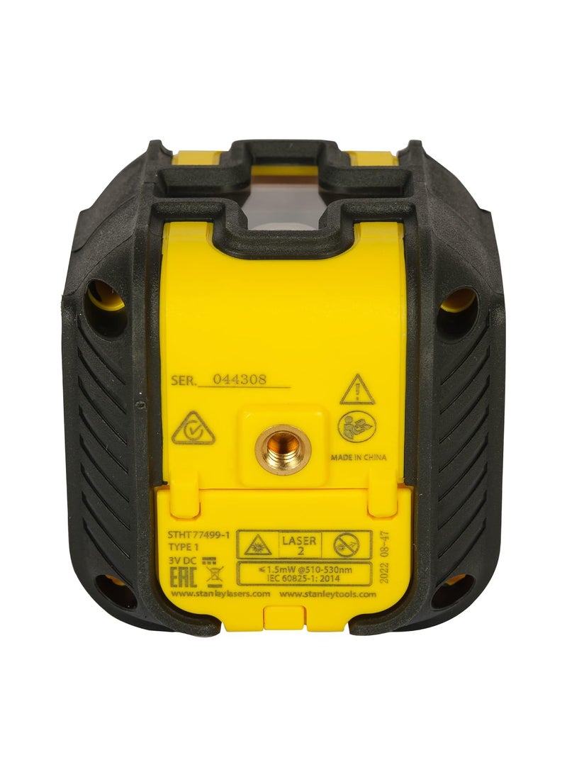 Stanley STANLEY STHT774991 CUBIX Green Beam Cross Line Laser Level with 2AA Batteries for Home DIY Professional Use 1 Year Warranty YELLOW BLACK  - Image 3